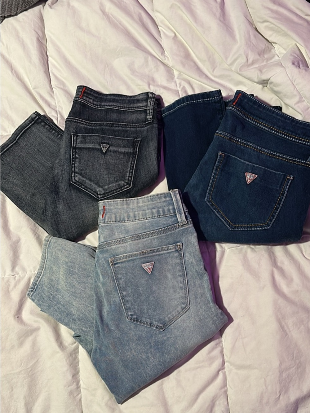Guess ? Women’s Mid-Rise Jeans - Dark & light Blue pairs